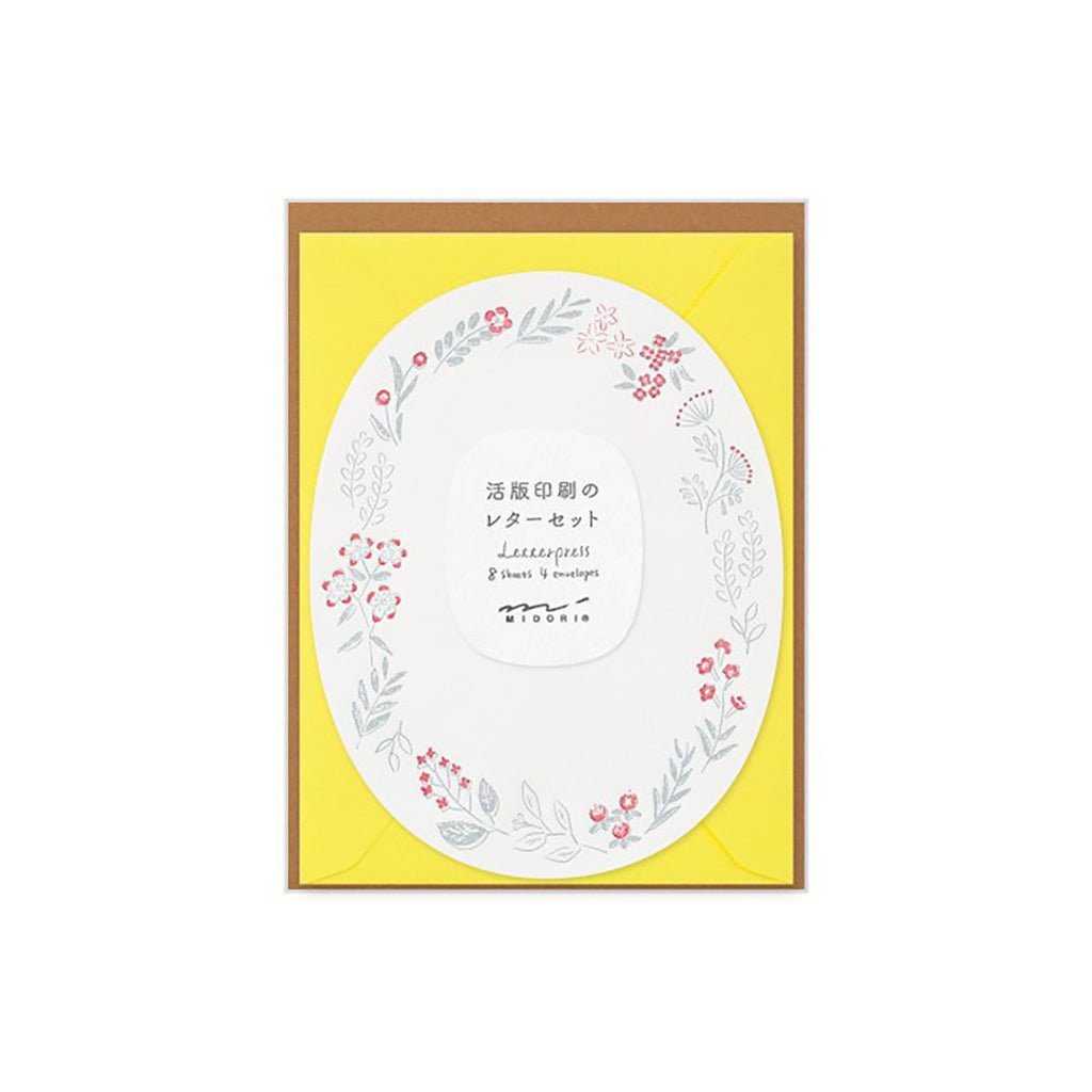Letterpress Die-Cut Letter Set Red Wreath - Famous | Online Store