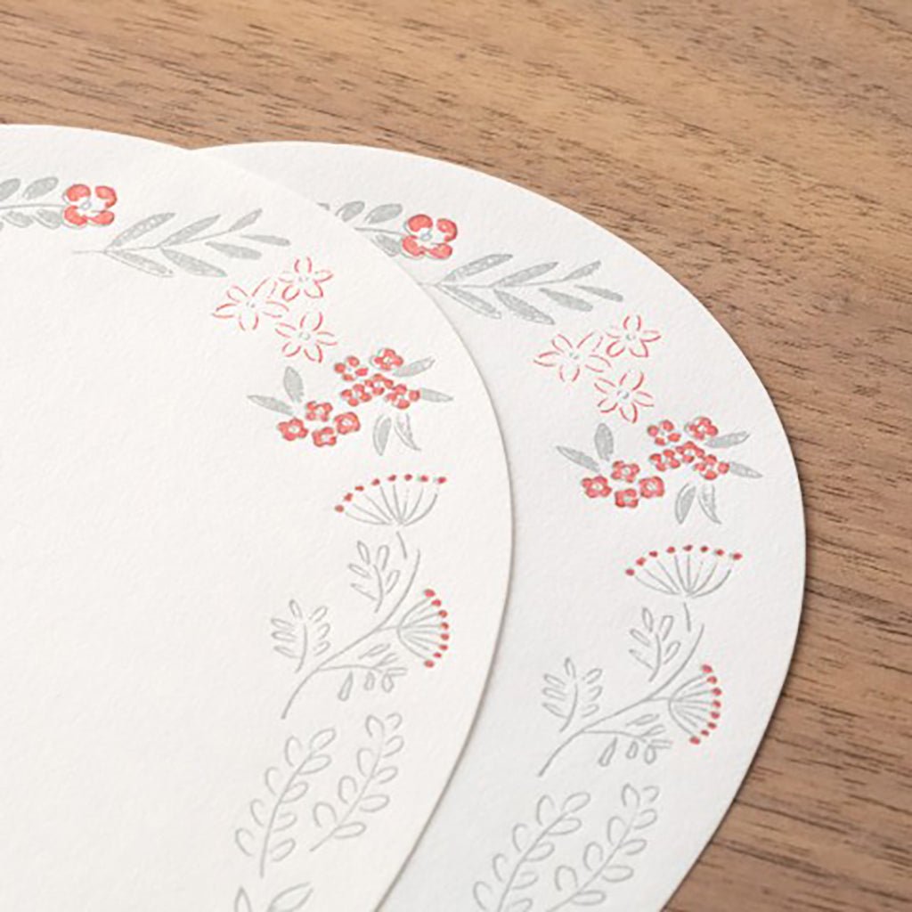 Letterpress Die-Cut Letter Set Red Wreath - Famous | Online Store