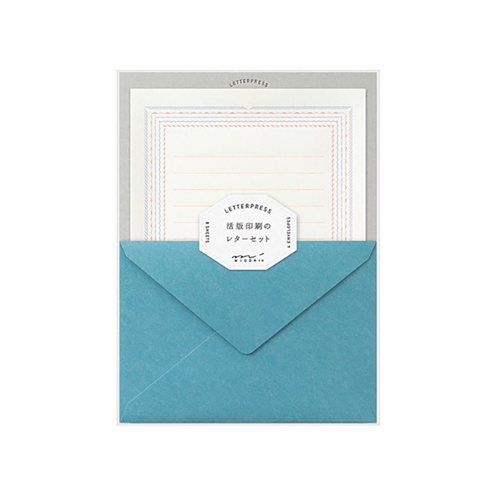 Letterpress Letter Set Blue Frame - Famous | Online Store