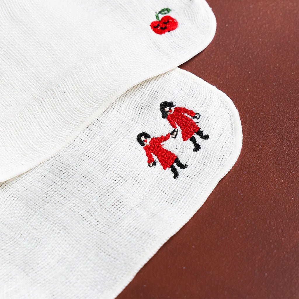Mitsou Linen Gauze Embroidered Handkerchief - Famous | Online Store