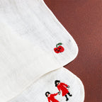 Mitsou Linen Gauze Embroidered Handkerchief - Famous | Online Store