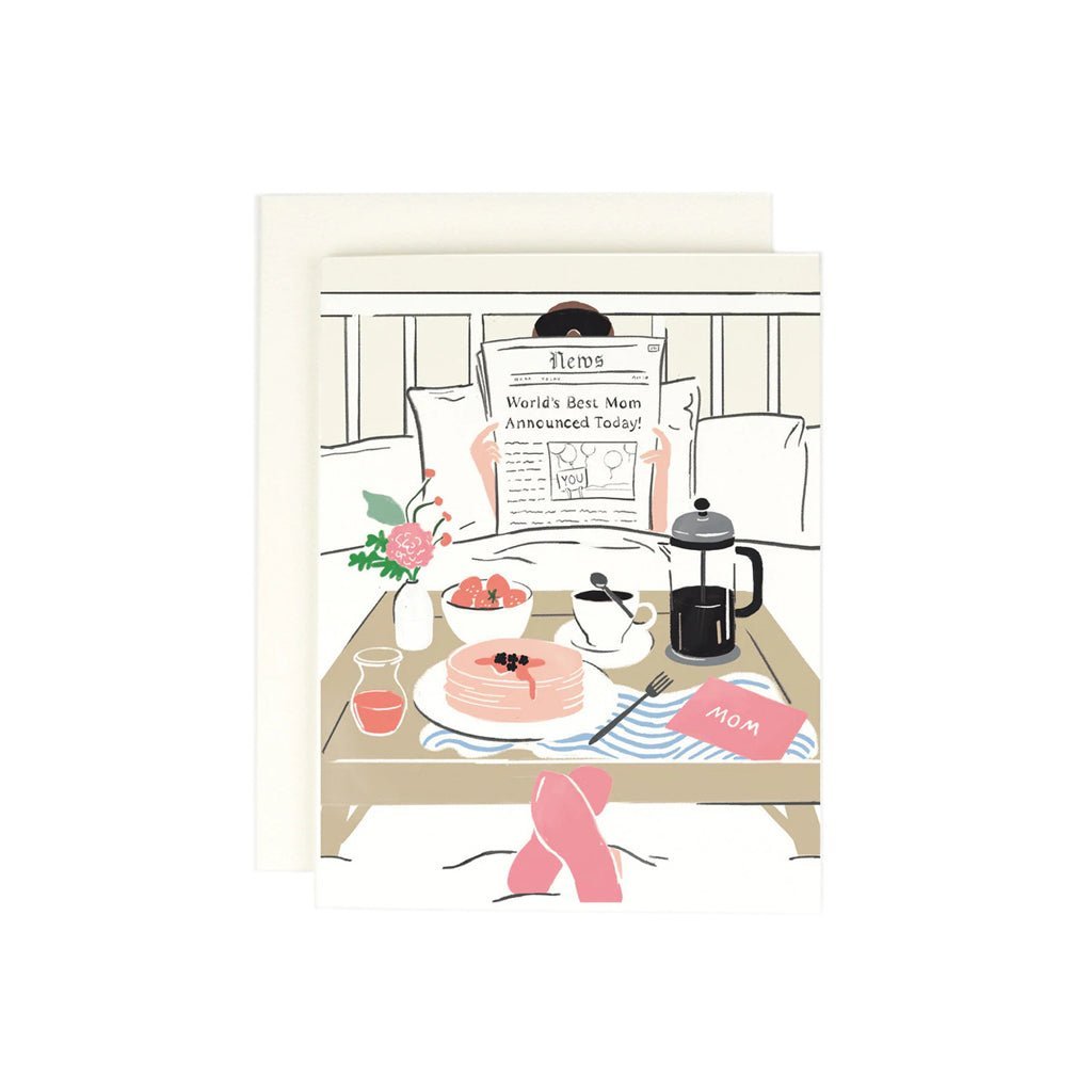 Mom Newspaper Breakfast In Bed Card - Famous | Online Store