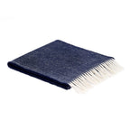 Navy Herringbone Merino Lambswool Scarf - Famous | Online Store