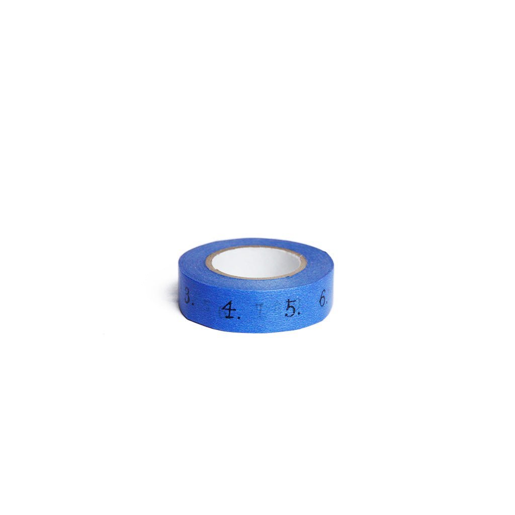 Number Washi Tape - Blue - Famous | Online Store