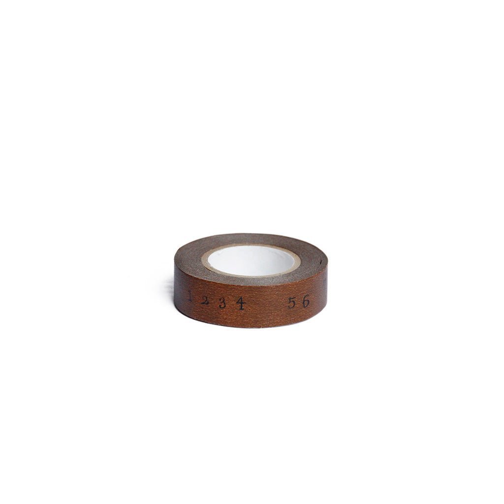 Number Washi Tape - Brown - Famous | Online Store