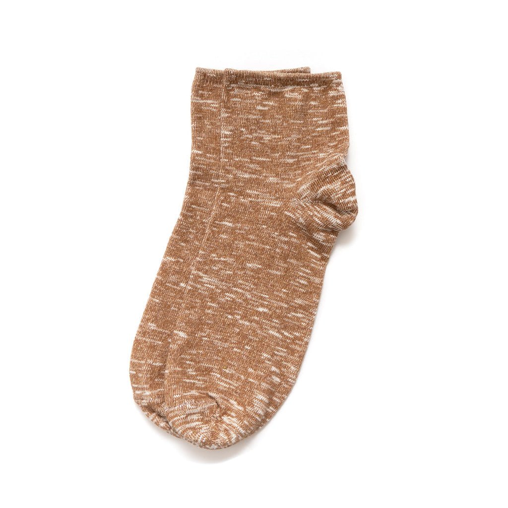 Chaussette courte à quartier en maille flammée tressée aléatoire