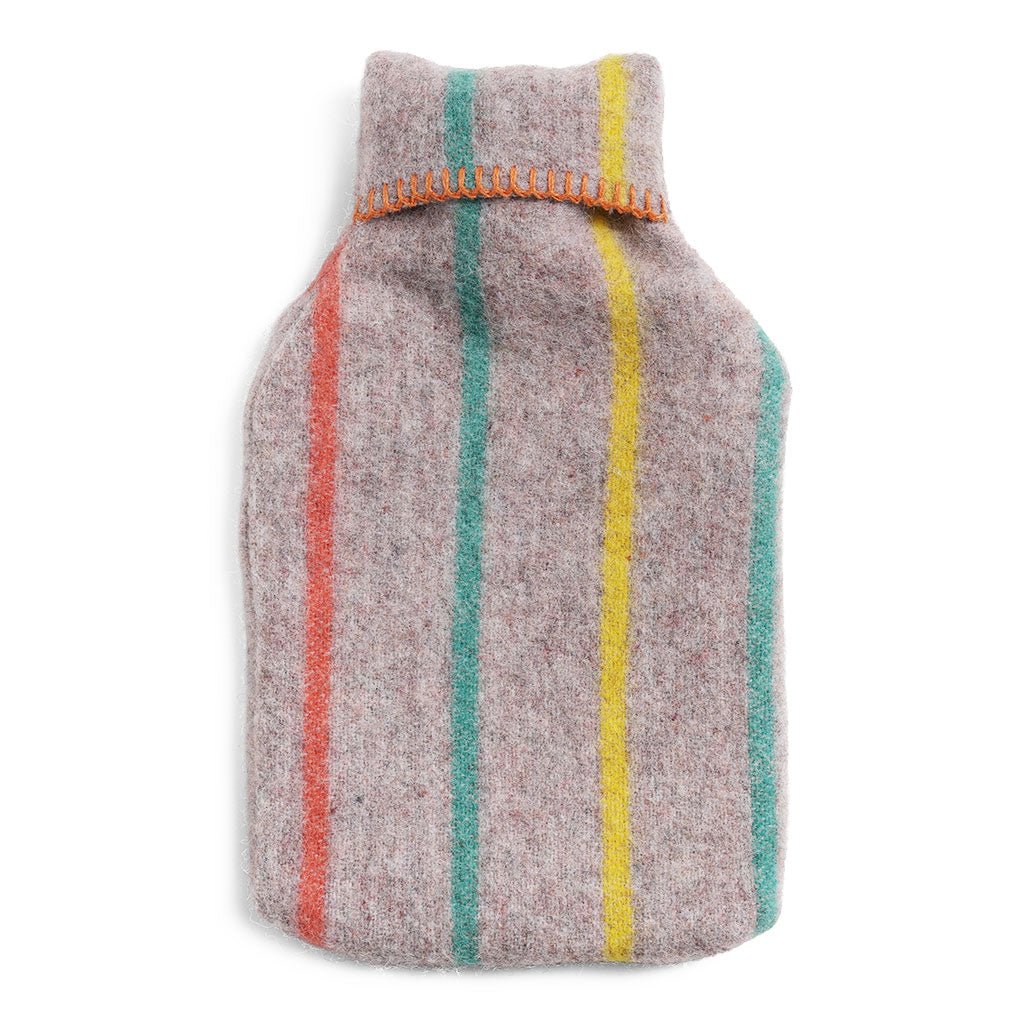 Bouillotte en laine rayée recyclée
