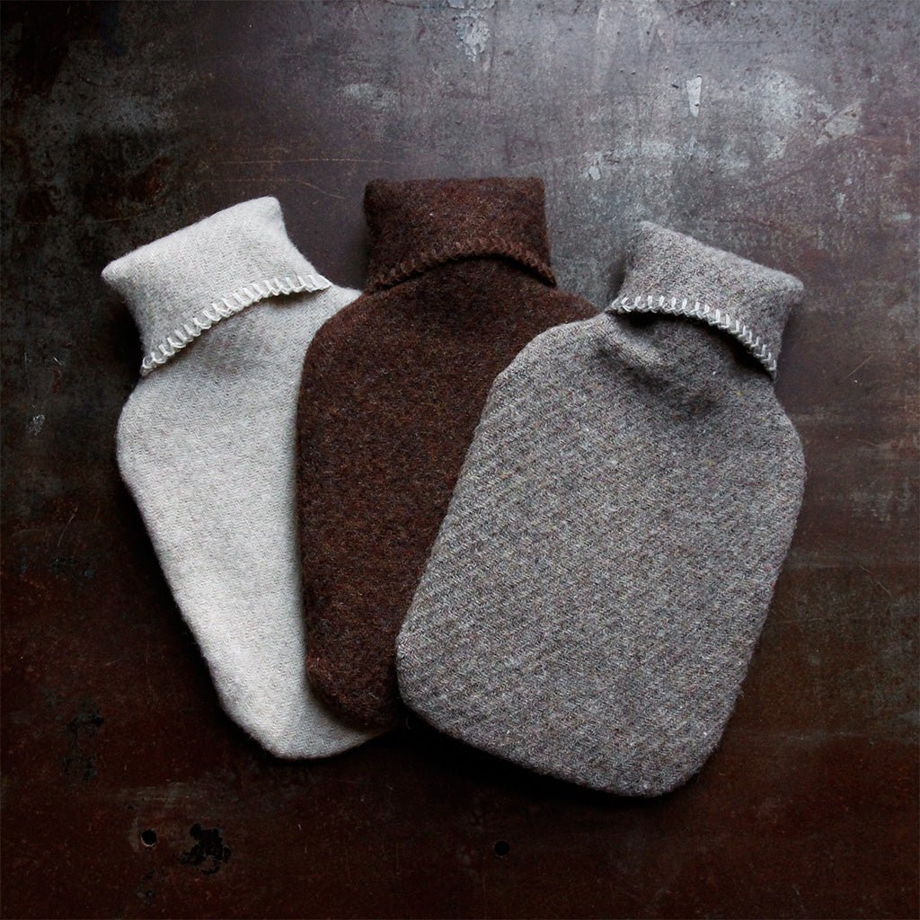 Recycled Wool Diagonal Stripe Hot Water Bottle