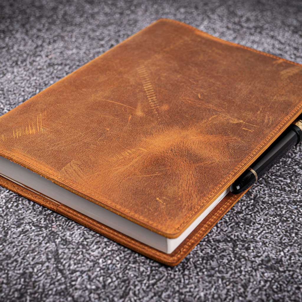 Slim Leather Notebook Cover - A5