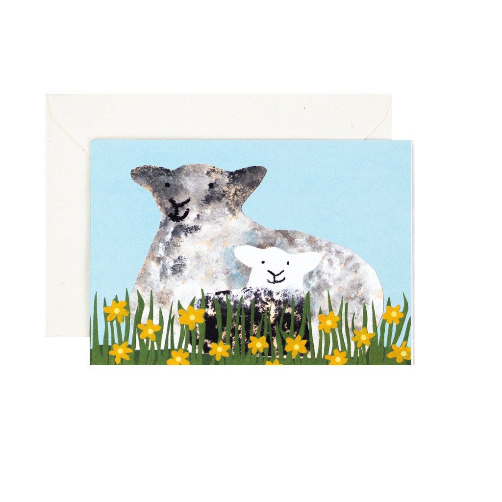 Tarjeta de cordero de primavera