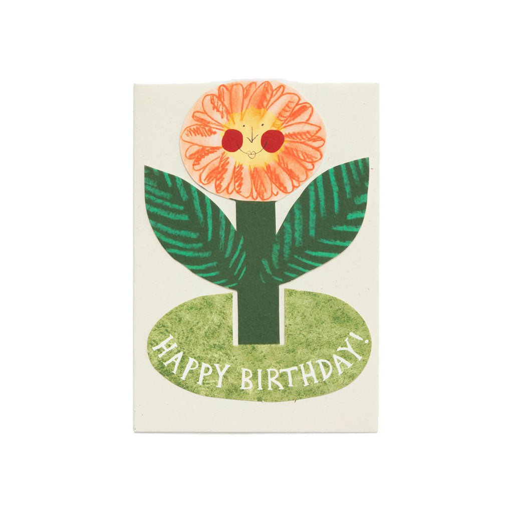 Standing Flower Happy Birthday Card
