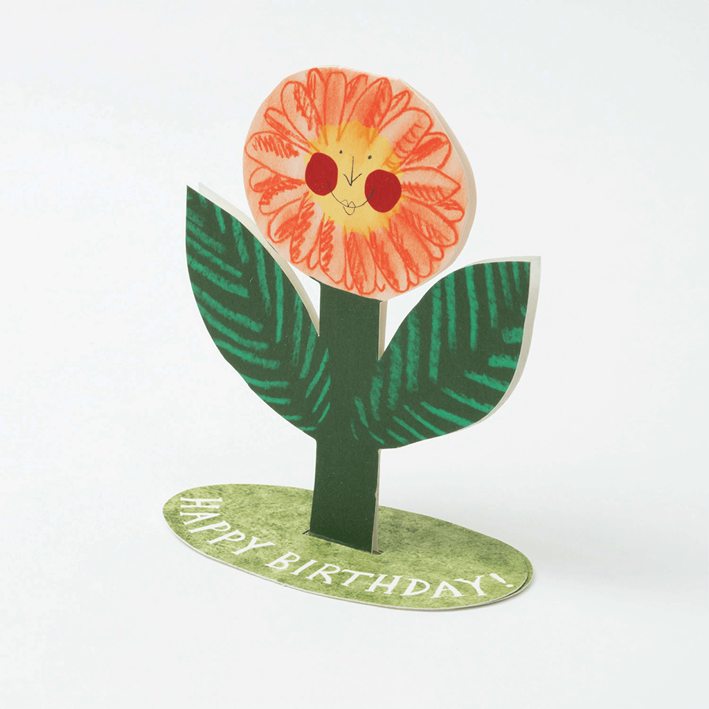 Standing Flower Happy Birthday Card
