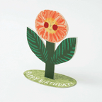 Standing Flower Happy Birthday Card