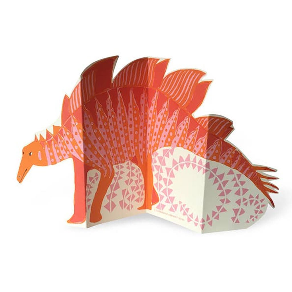 Stegosaurus Pink and Orange Card