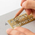 Traveler's Brass Template Bookmark - Alphabet