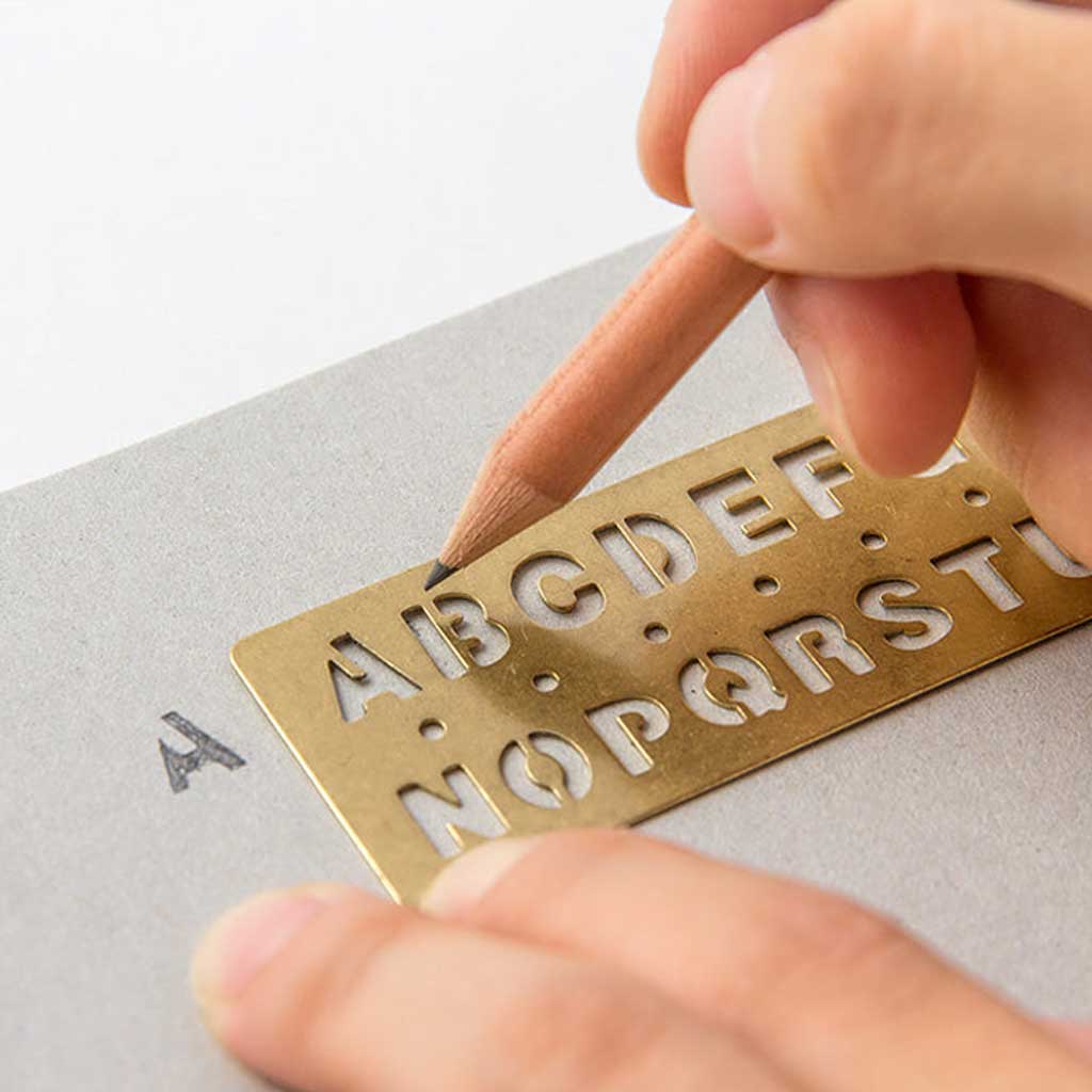 Traveler's Brass Template Bookmark - Alphabet