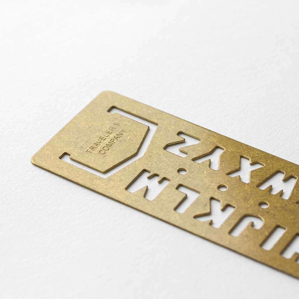 Traveler's Brass Template Bookmark - Alphabet