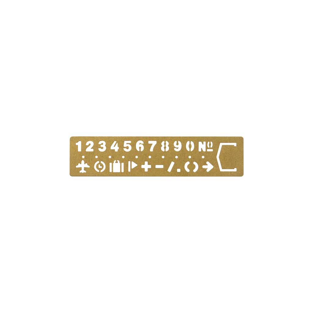 Traveler's Brass Template Bookmark - Number