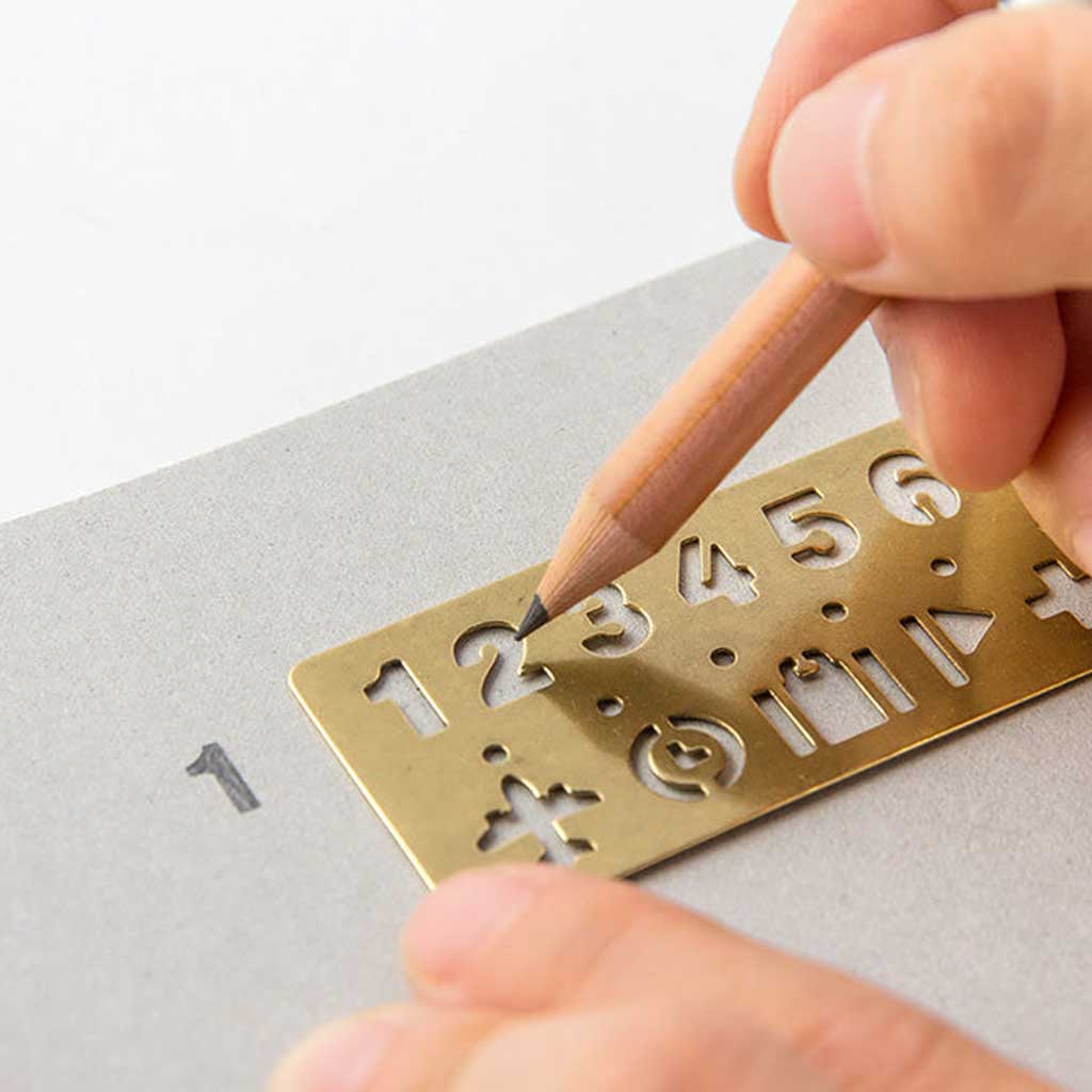 Traveler's Brass Template Bookmark - Number