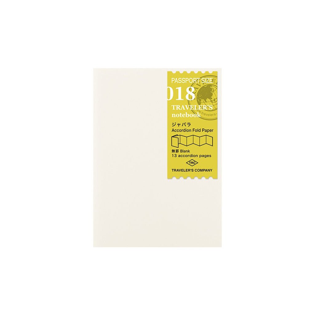 Traveler's Passport Notebook Refill Accordion Fold Paper - P018