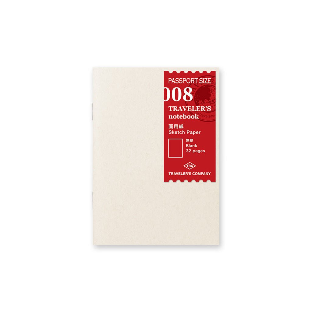 Recambio de cuaderno de pasaporte del viajero: papel de bocetos - P008