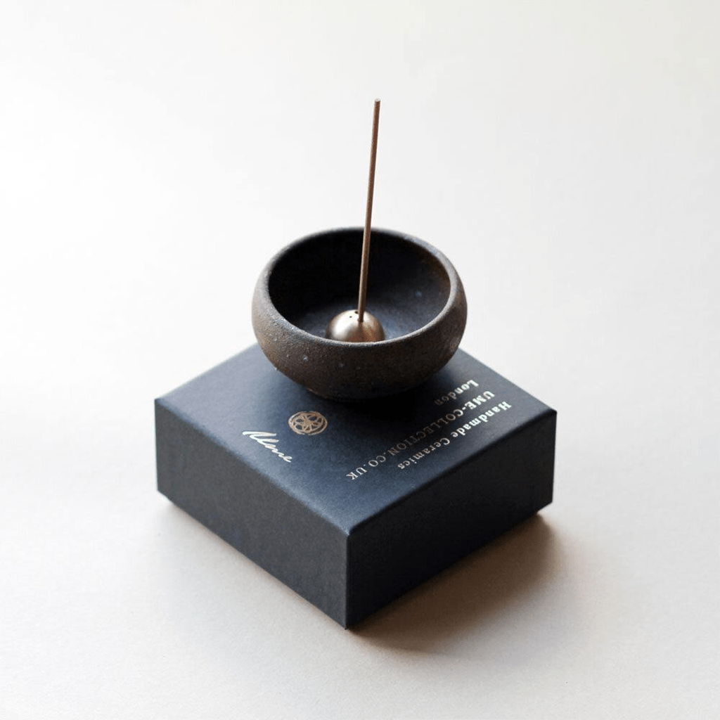 Bol Wabi-Sabi avec porte-encens dôme en laiton