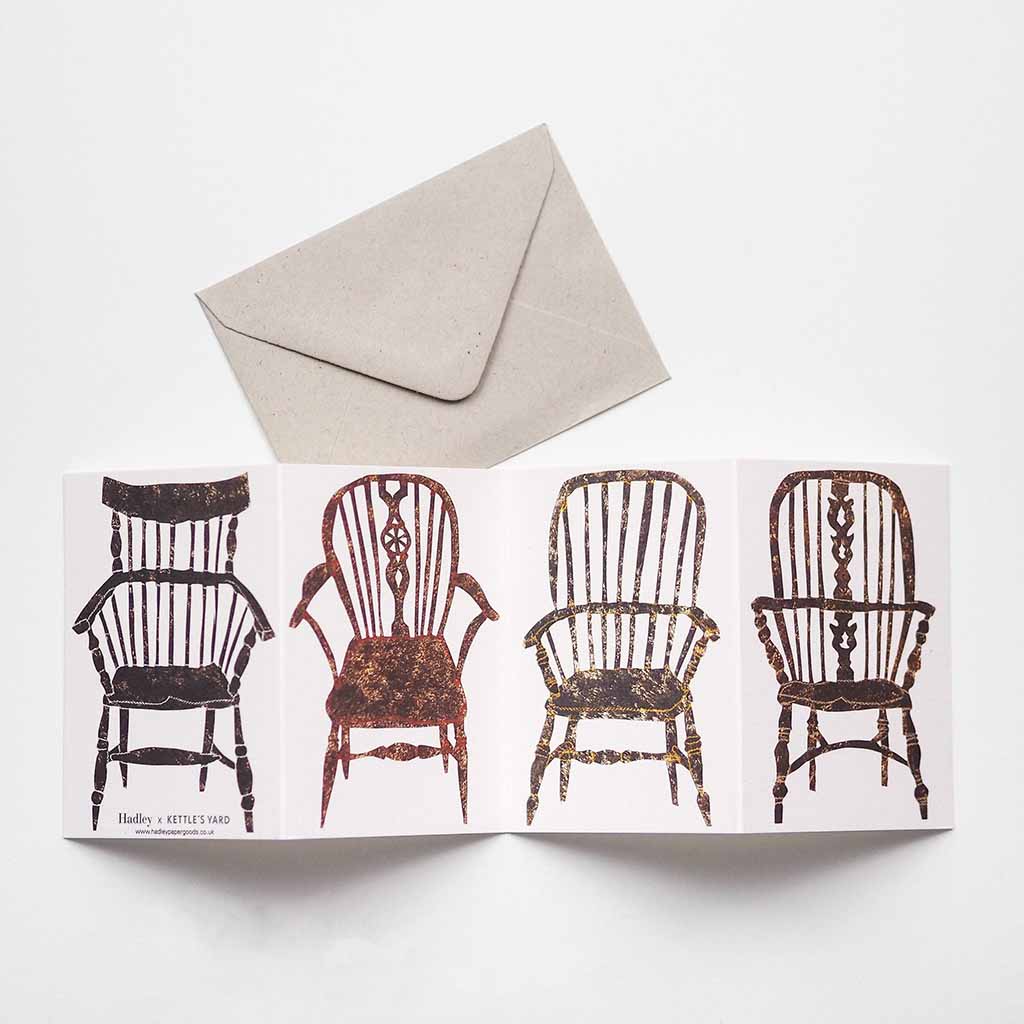 Wooden Chairs Mini Concertina Card